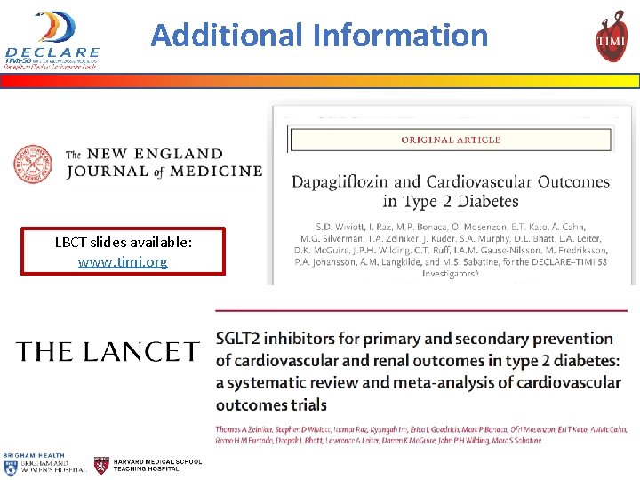 Additional Information LBCT slides available: www. timi. org 