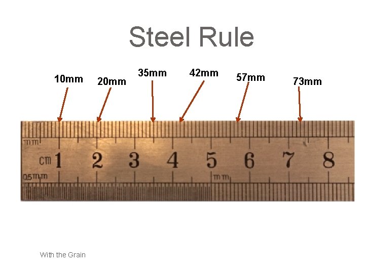 Steel Rule 10 mm With the Grain 20 mm 35 mm 42 mm 57