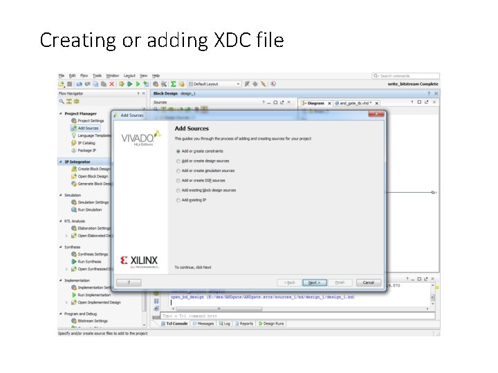 Creating or adding XDC file 