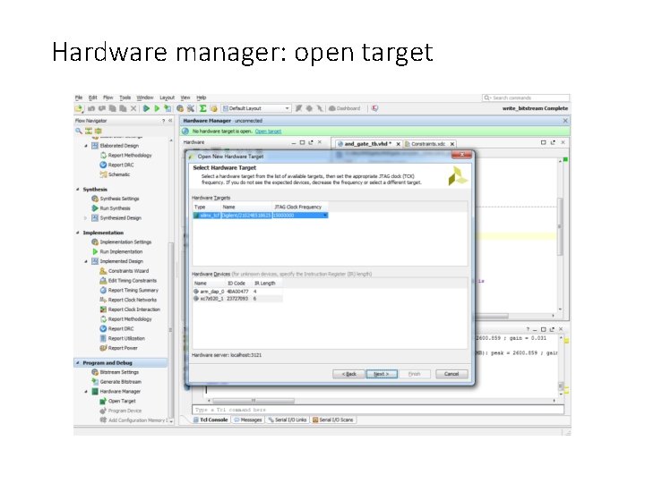 Hardware manager: open target 