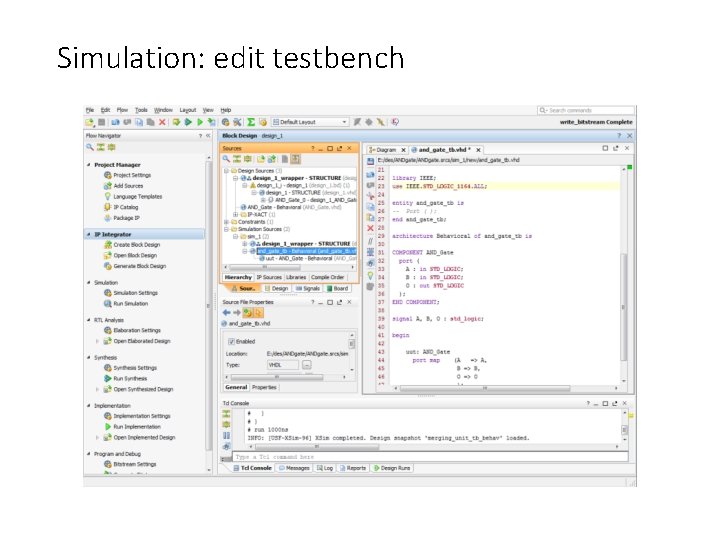 Simulation: edit testbench 