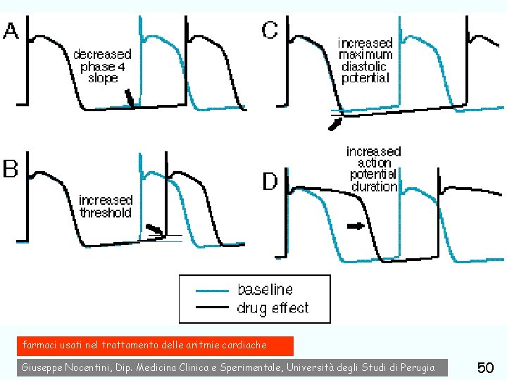 farmaci usati nel trattamento delle aritmie cardiache Giuseppe Nocentini, Dip. Medicina Clinica e Sperimentale,