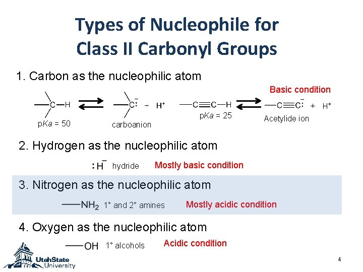 Types of Nucleophile for Class II Carbonyl Groups 1. Carbon as the nucleophilic atom Types of Nucleophile for Class II Carbonyl Groups 1. Carbon as the nucleophilic atom