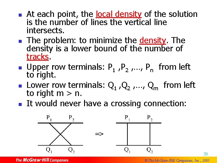 n n n At each point, the local density of the solution is the