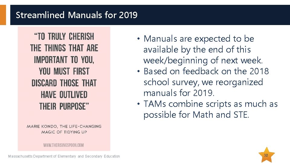 Streamlined Manuals for 2019 • Manuals are expected to be available by the end