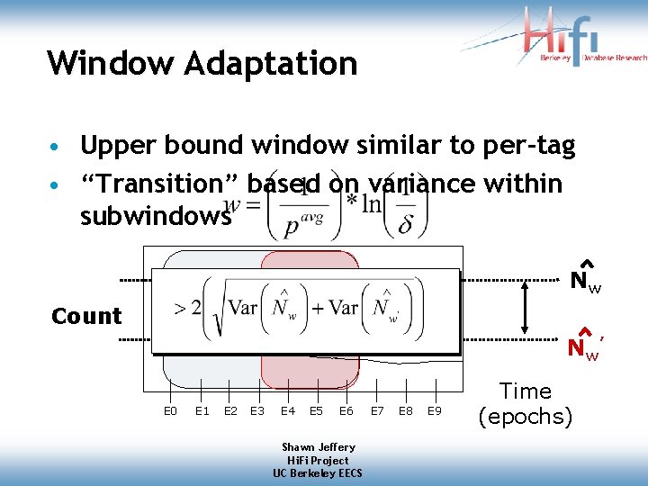 Window Adaptation • Upper bound window similar to per-tag • “Transition” based on variance Window Adaptation • Upper bound window similar to per-tag • “Transition” based on variance