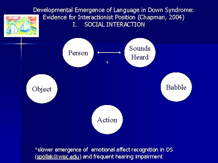 Developmental Emergence of Language in Down Syndrome: Evidence for Interactionist Position (Chapman, 2004) I.