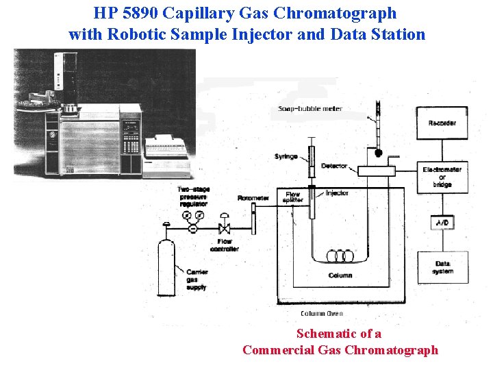 HP 5890 Capillary Gas Chromatograph with Robotic Sample Injector and Data Station Schematic of