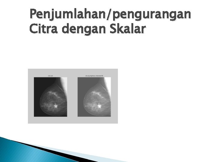 Penjumlahan/pengurangan Citra dengan Skalar 