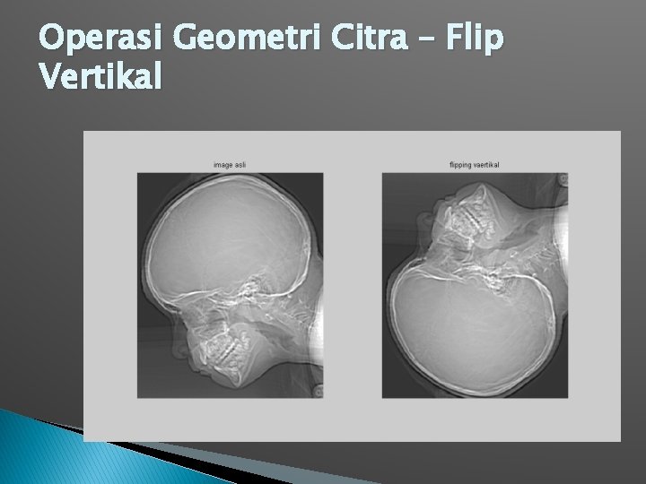 Operasi Geometri Citra – Flip Vertikal 