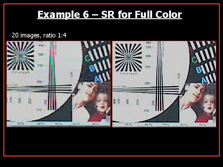 Example 6 – SR for Full Color 20 images, ratio 1: 4 