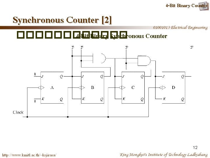 Synchronous Counter [2] 4 -Bit Binary Counter ������ 4 -Bit Binary Synchronous Counter 12