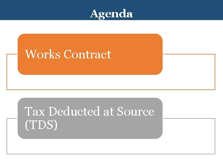Agenda Works Contract Tax Deducted at Source (TDS) 