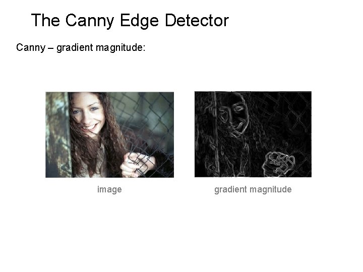 The Canny Edge Detector Canny – gradient magnitude: image gradient magnitude 