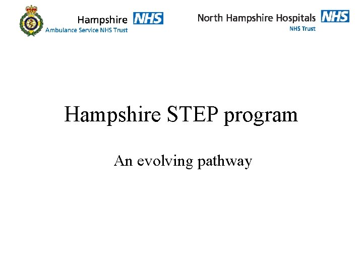 Hampshire STEP program An evolving pathway The Team