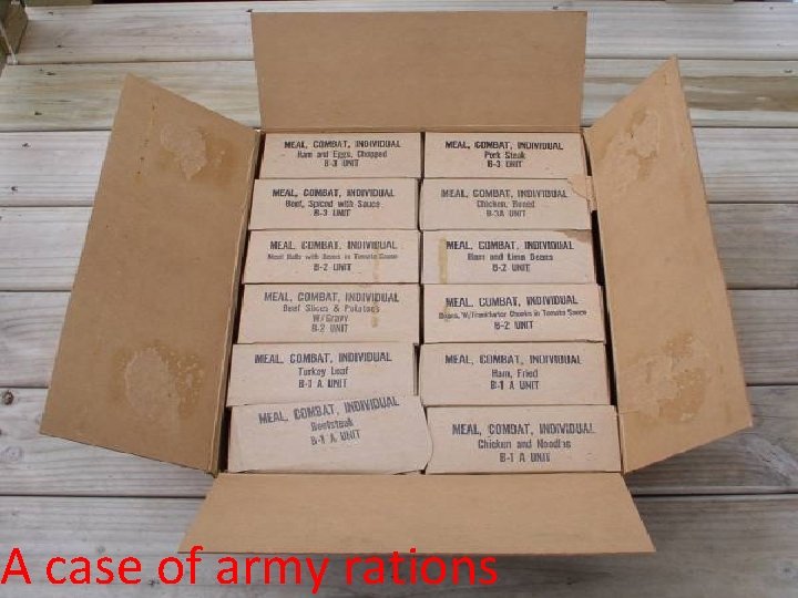 A case of army rations 