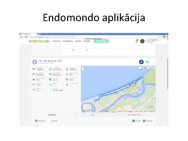 Endomondo aplikācija 