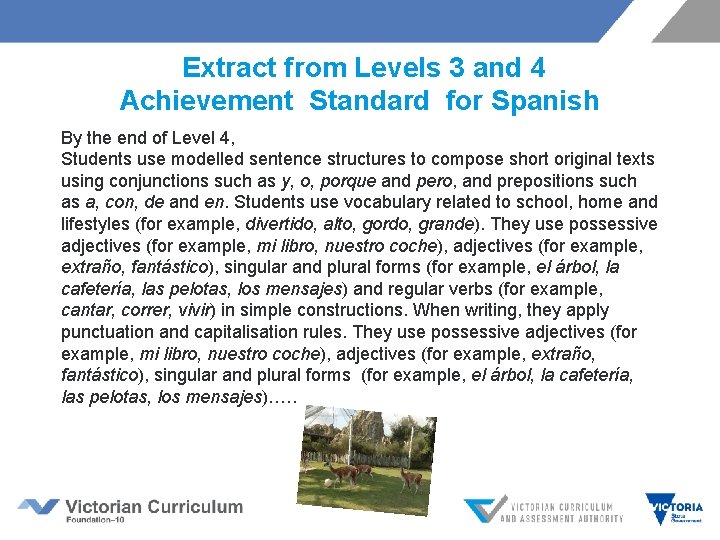  Extract from Levels 3 and 4 Achievement Standard for Spanish By the end