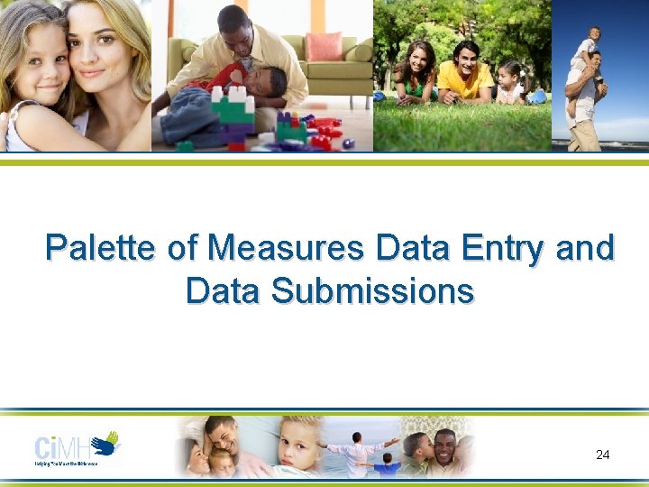 Palette of Measures Data Entry and Data Submissions 24 