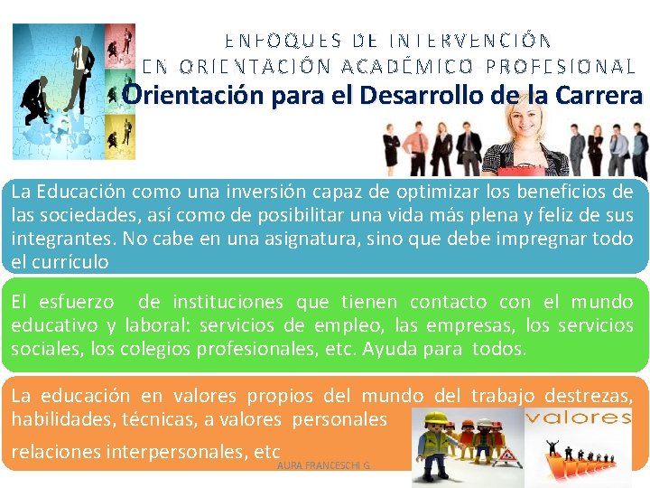 ENFOQUES DE INTERVENCIÓN EN ORIENTACIÓN ACADÉMICO-PROFESIONAL Orientación para el Desarrollo de la Carrera La