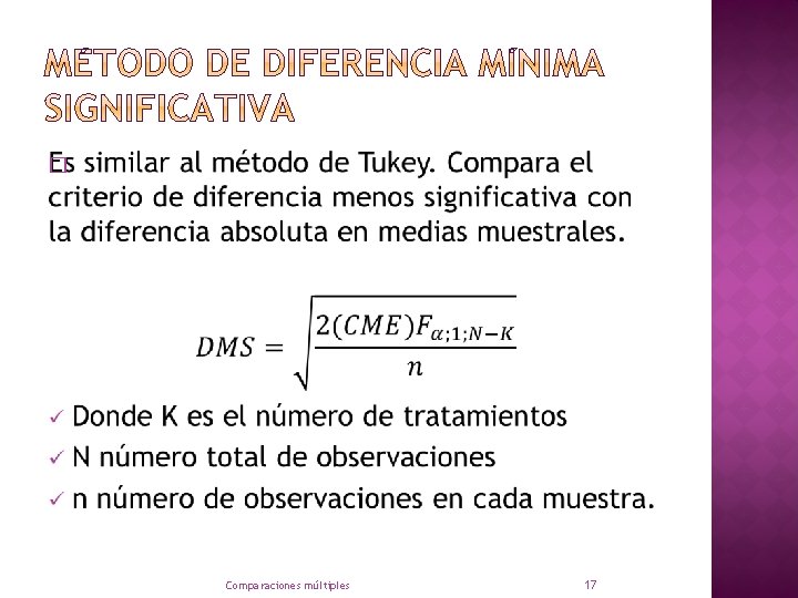 � Comparaciones múltiples 17 