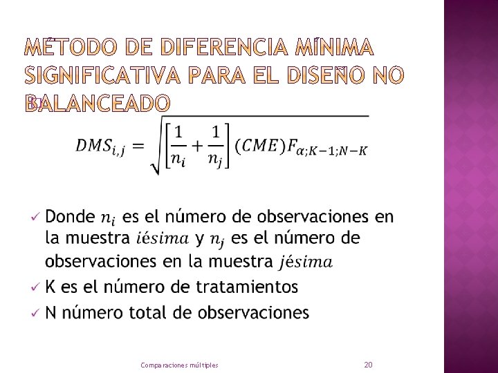 � Comparaciones múltiples 20 