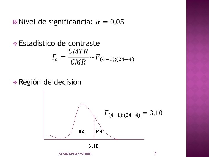 � RA RR 3, 10 Comparaciones múltiples 7 