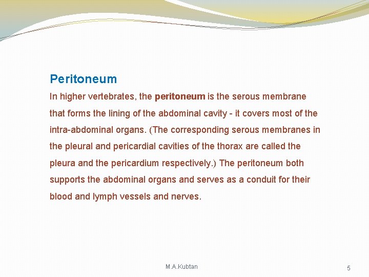 Peritoneum In higher vertebrates, the peritoneum is the serous membrane that forms the lining Peritoneum In higher vertebrates, the peritoneum is the serous membrane that forms the lining