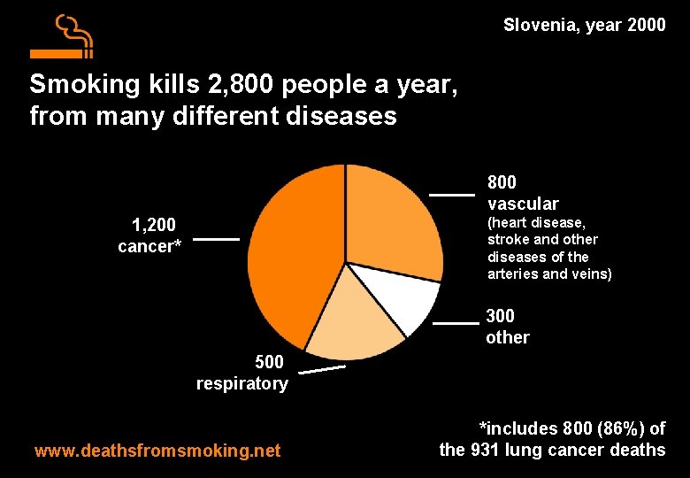 Slovenia, year 2000 Smoking kills 2, 800 people a year, from many different diseases