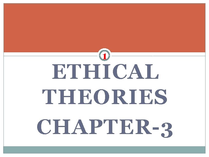 1 ETHICAL THEORIES CHAPTER-3 