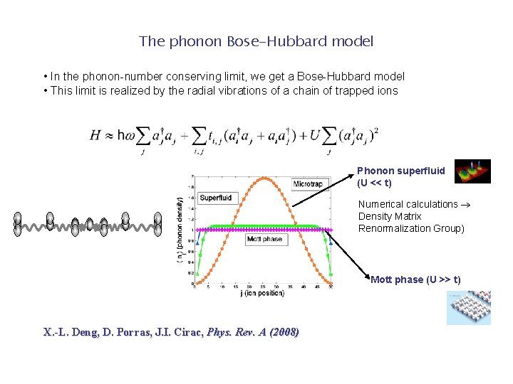 The phonon Bose-Hubbard model • In the phonon-number conserving limit, we get a Bose-Hubbard The phonon Bose-Hubbard model • In the phonon-number conserving limit, we get a Bose-Hubbard