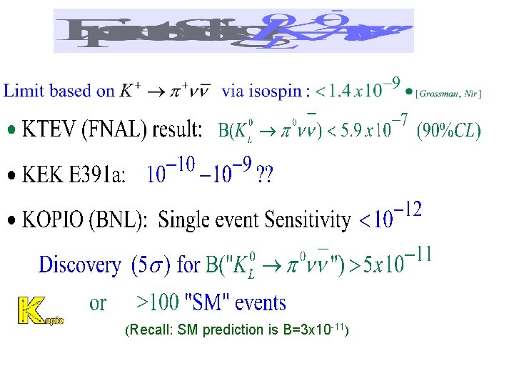 (Recall: SM prediction is B=3 x 10 -11) 