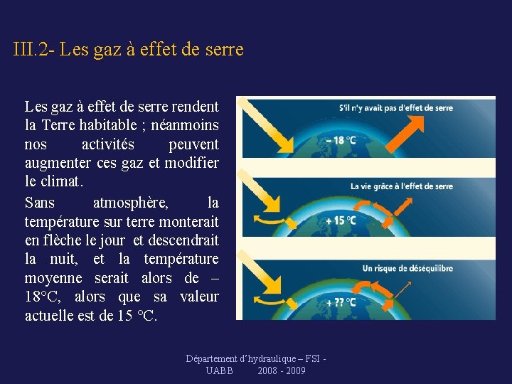 III. 2 - Les gaz à effet de serre rendent la Terre habitable ;