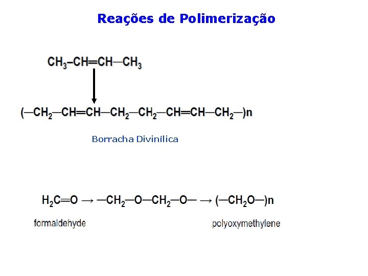 Reações de Polimerização Borracha Divinílica 