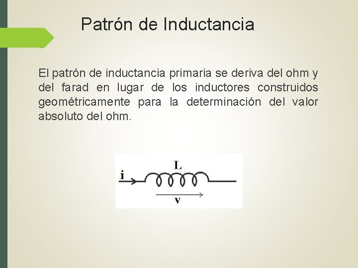 Patrón de Inductancia El patrón de inductancia primaria se deriva del ohm y del