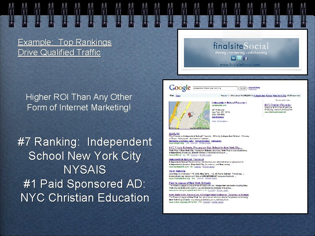 Example: Top Rankings Drive Qualified Traffic Higher ROI Than Any Other Form of Internet
