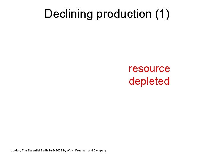 Declining production (1) resource depleted Jordan, The Essential Earth 1 e © 2008 by