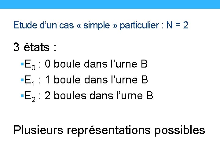 Etude d’un cas « simple » particulier : N = 2 3 états :