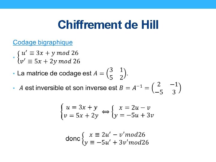 Chiffrement de Hill • 