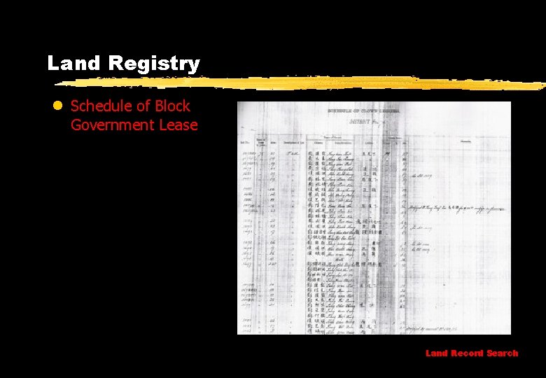 Land Registry l Schedule of Block Government Lease Land Record Search 