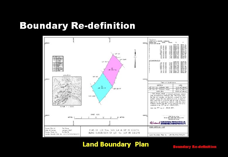 Boundary Re-definition Land Boundary Plan Boundary Re-definition 