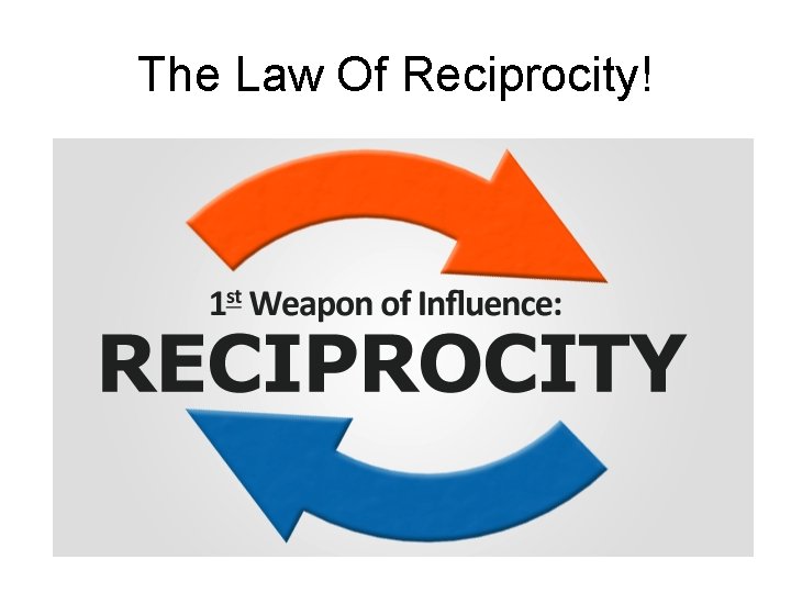 The Law Of Reciprocity! The Law Of Reciprocity!