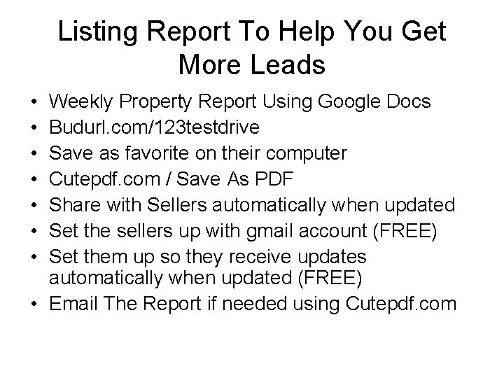 Listing Report To Help You Get More Leads • • Weekly Property Report Using Listing Report To Help You Get More Leads • • Weekly Property Report Using