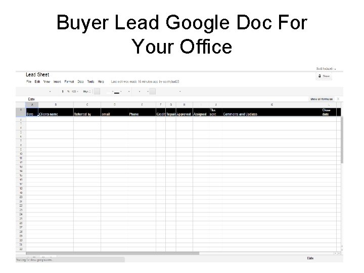 Buyer Lead Google Doc For Your Office Buyer Lead Google Doc For Your Office