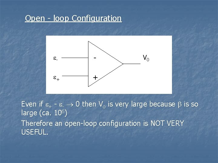 Open - loop Configuration - - + + V 0 Even if + -