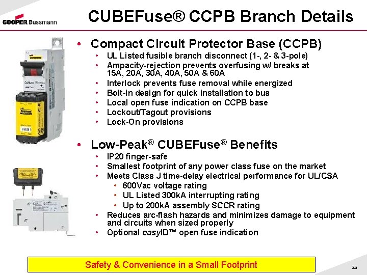 CUBEFuse® CCPB Branch Details • Compact Circuit Protector Base (CCPB) • • UL Listed