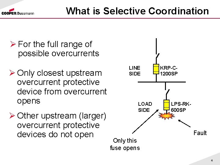 What is Selective Coordination Ø For the full range of possible overcurrents Ø Only
