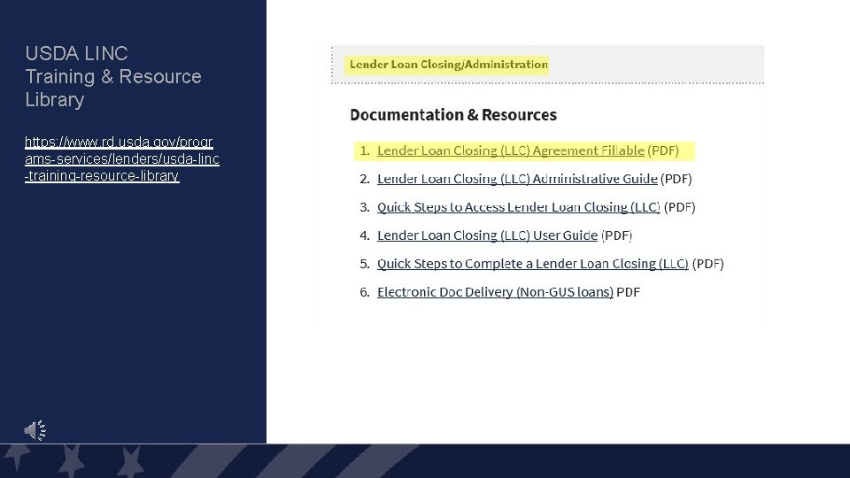 USDA LINC Training & Resource Library https: //www. rd. usda. gov/progr ams-services/lenders/usda-linc -training-resource-library 33 USDA LINC Training & Resource Library https: //www. rd. usda. gov/progr ams-services/lenders/usda-linc -training-resource-library 33