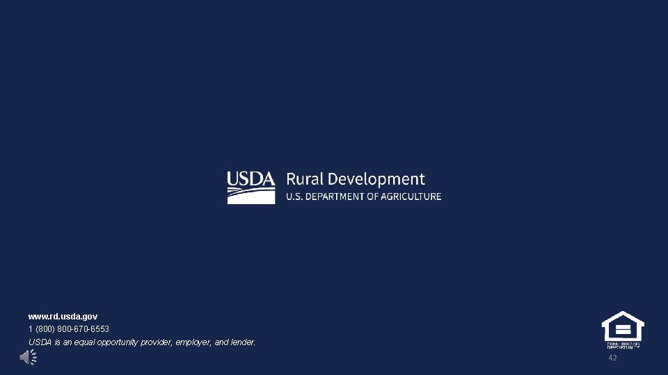 www. rd. usda. gov 1 (800) 800 -670 -6553 USDA is an equal opportunity www. rd. usda. gov 1 (800) 800 -670 -6553 USDA is an equal opportunity