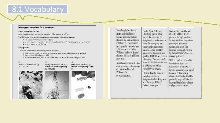 8. 1 Vocabulary 8. 1 Vocabulary
